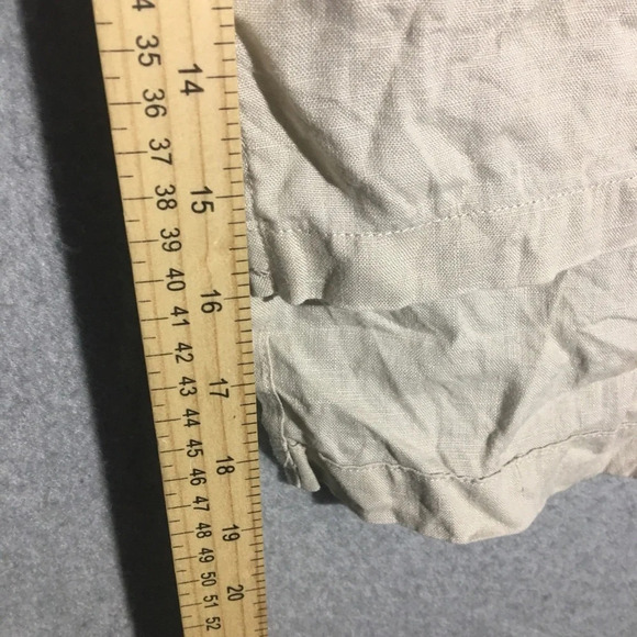 Womens Ellen Tracy Blouse Lace Up Detail Linen Lagenlook Casual Neutral Beachy - Picture 5 of 5